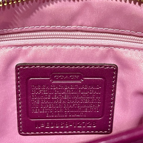 Coach Pleated Hamilton Hobo Leather Bag In Magenta Pink Shoulder Bag Vintage - Picture 10 of 10